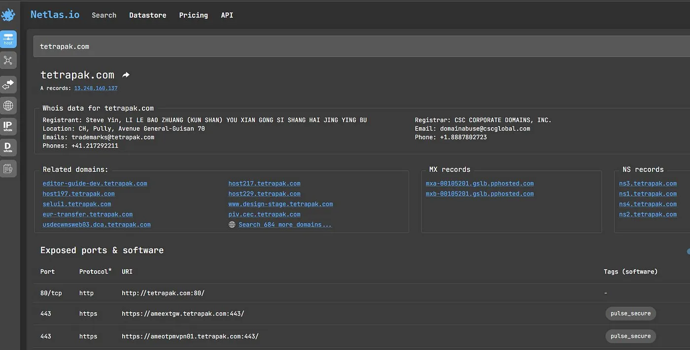 شکل 5. جستجوی IP/domain